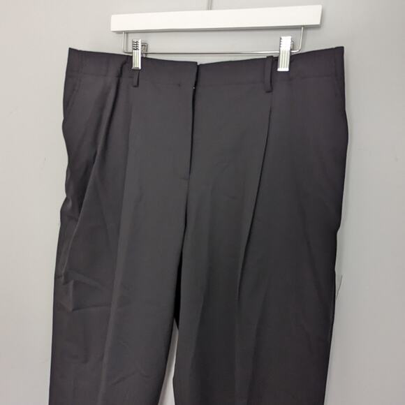 Women's Lafayette 148 Black Cropped Capri Wide Leg Size 14 23" Inseam Wool - Picture 3 of 4